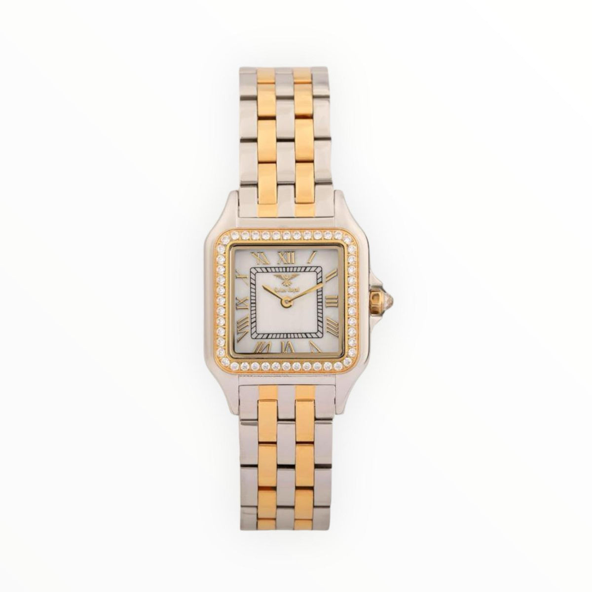 Queen - Silver Gold Case with Pearl White Dial (Crystal Bezel)