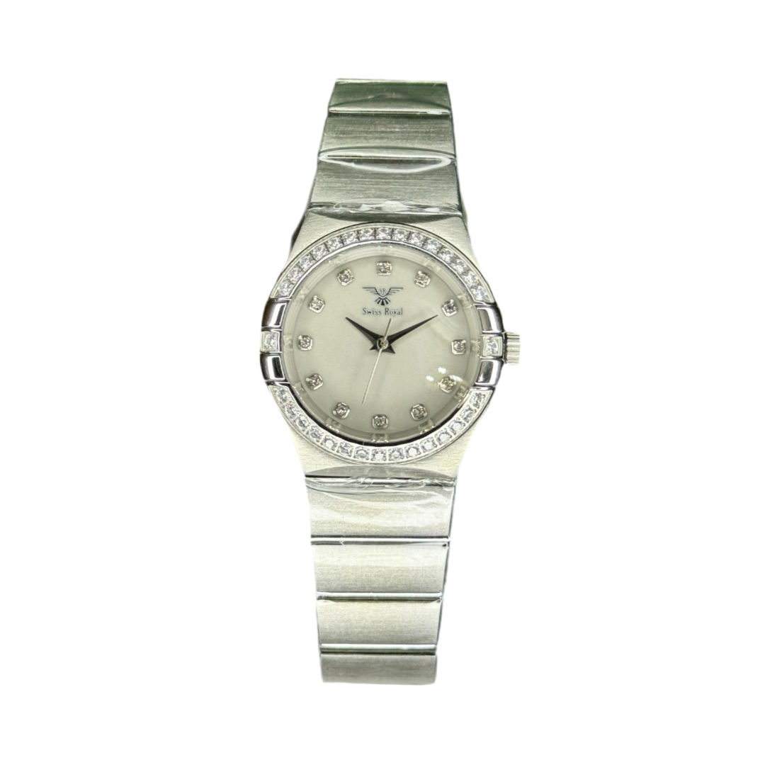Galaxy - Silver Case With Pearl Grey Dial (Crystal Bezel)