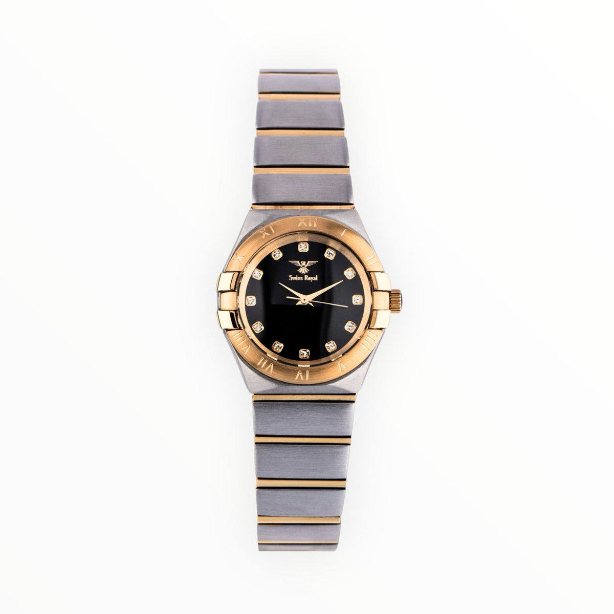 Galaxy - Silver Gold Case with Pearl Black Dial