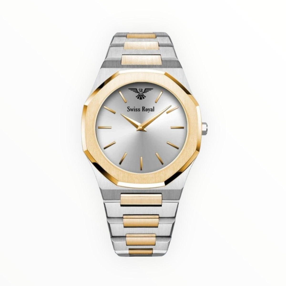 Silver Gold Case with White Dial