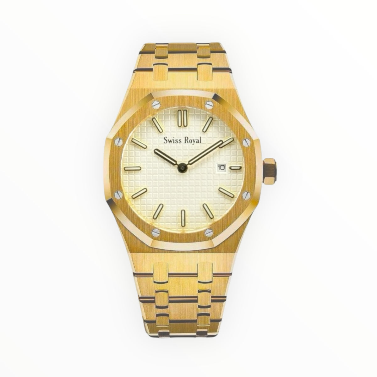 Gold Case With White Dial