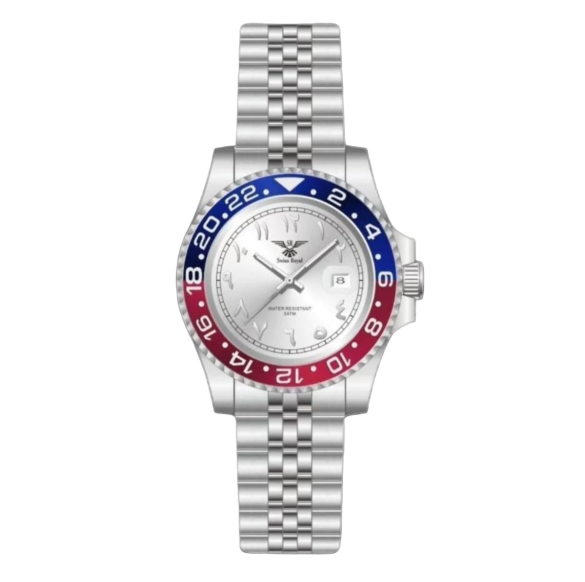 GMT - Silver Case With White Arabic Dial