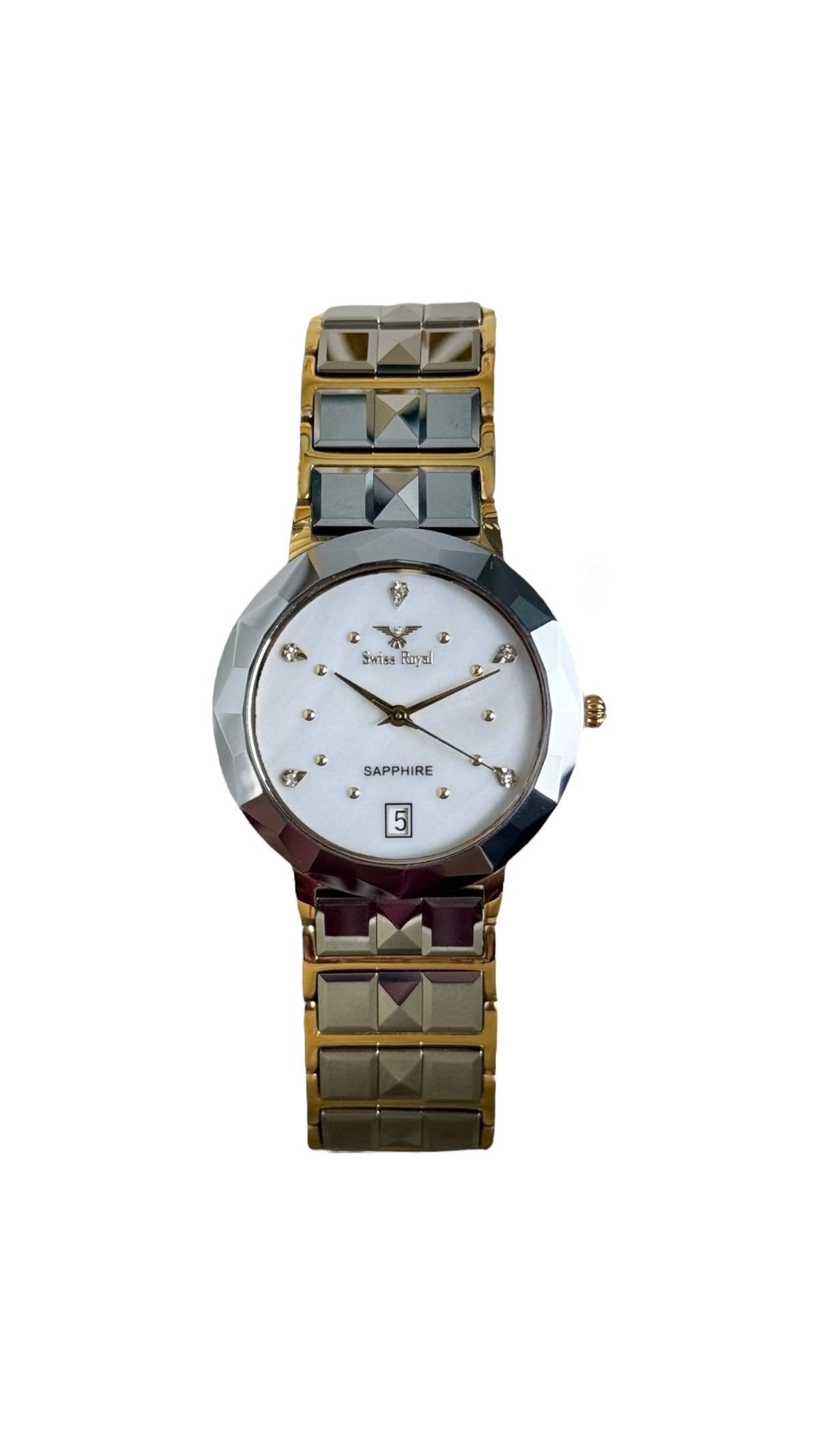 Ceramic - Silver Gold Case With White Dial