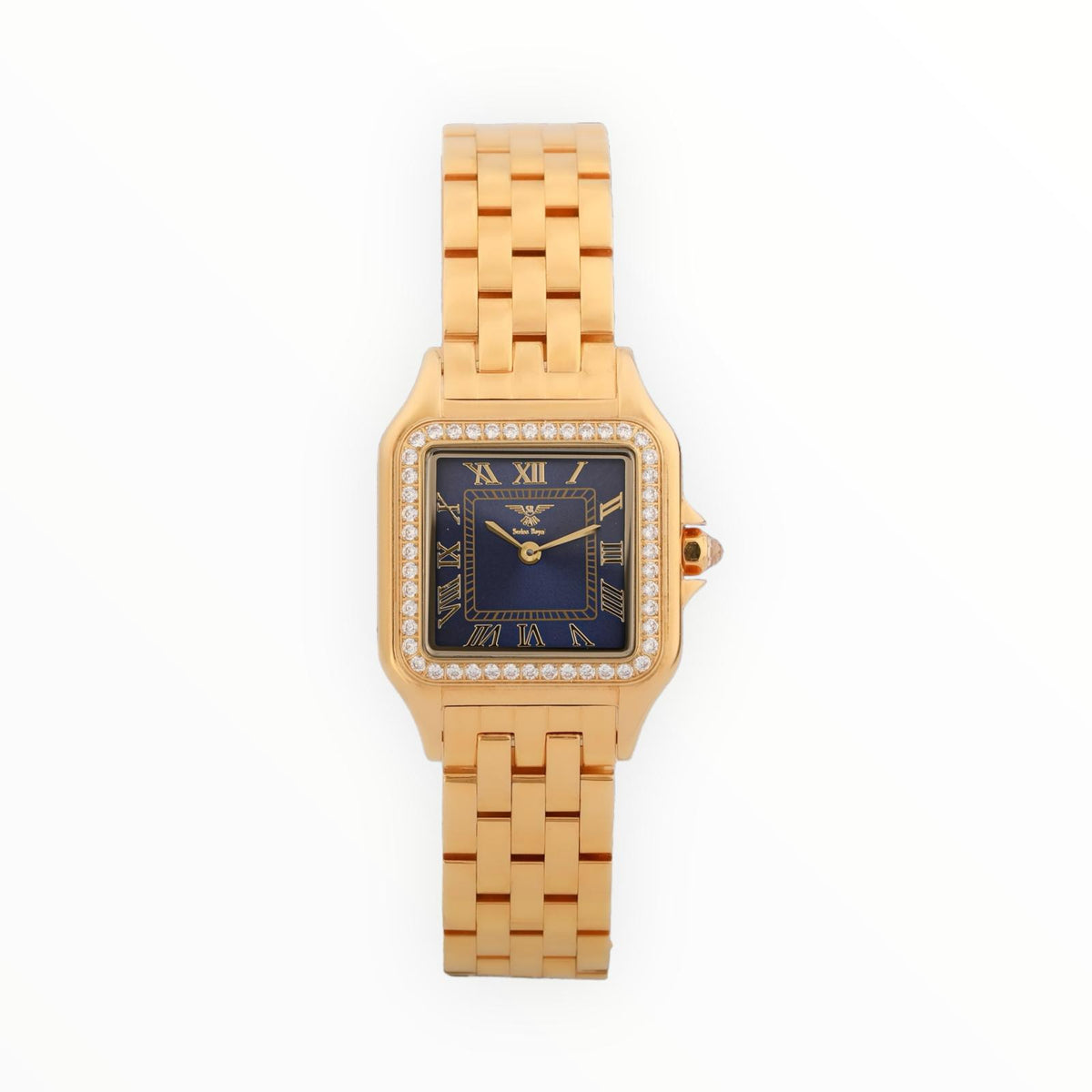 Gold Case with Navy Blue Dial (Crystal Bezel)