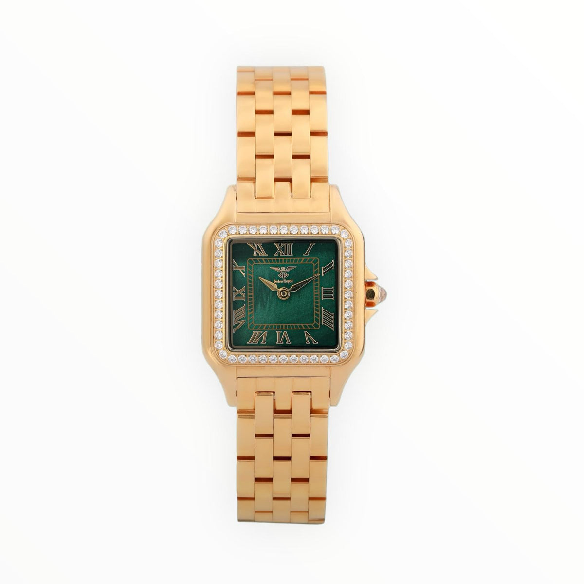 Gold Case with Pearl Green Dial (Crystal Bezel)