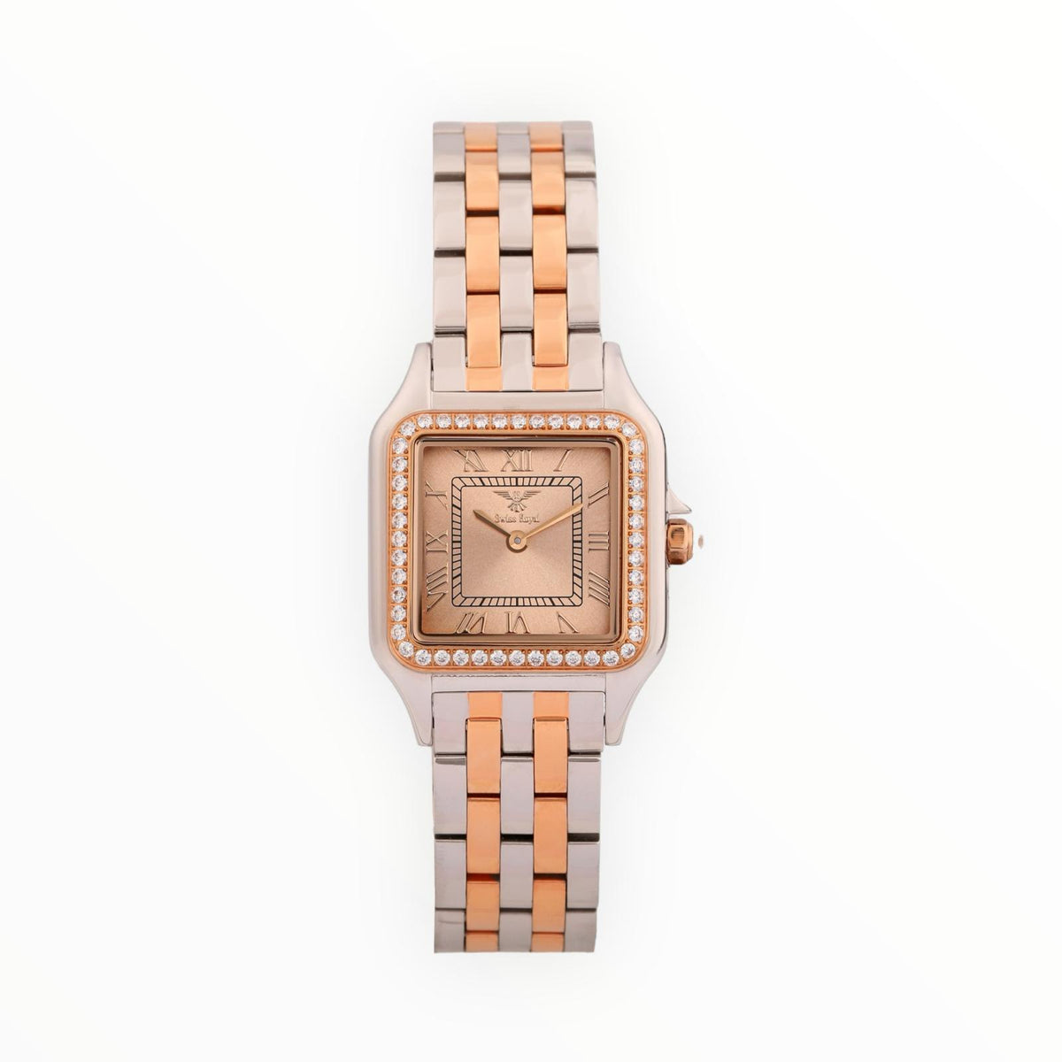 SilverRose Gold Case with Rose Gold Dial (Crystal Bezel)