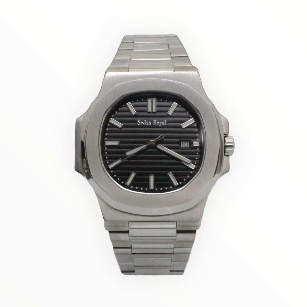 Silver Case with Black Dial