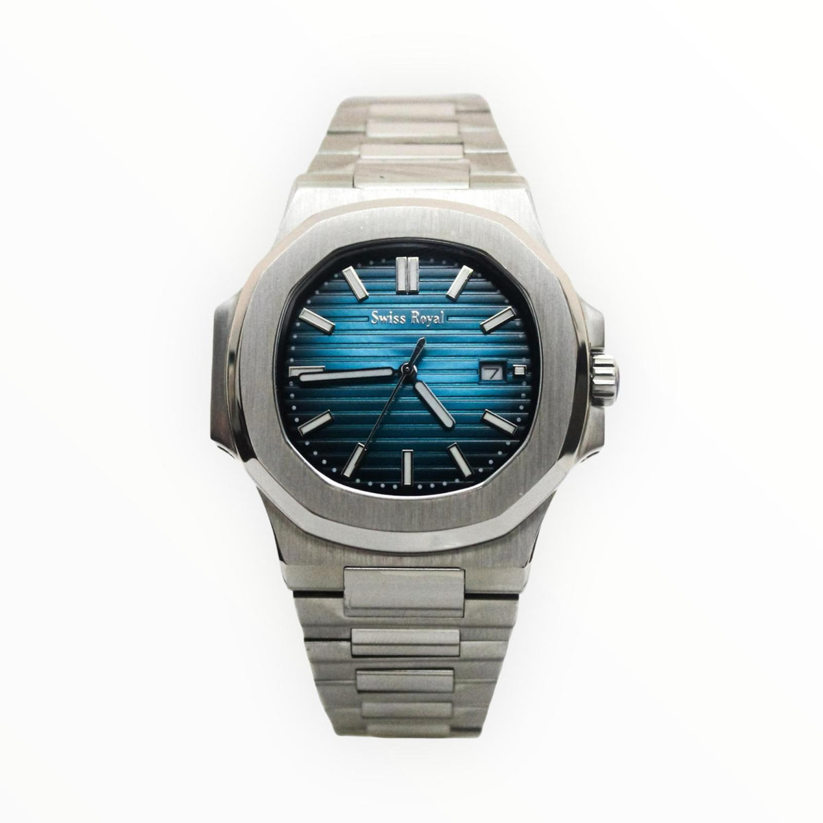 Silver Case with Turquoise Dial