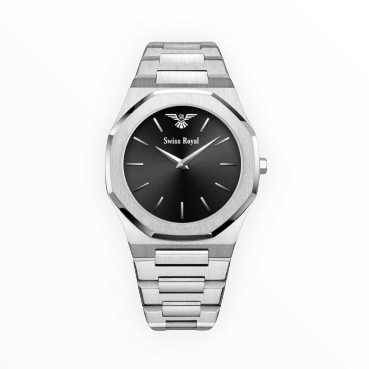 Silver Case with Black Dial