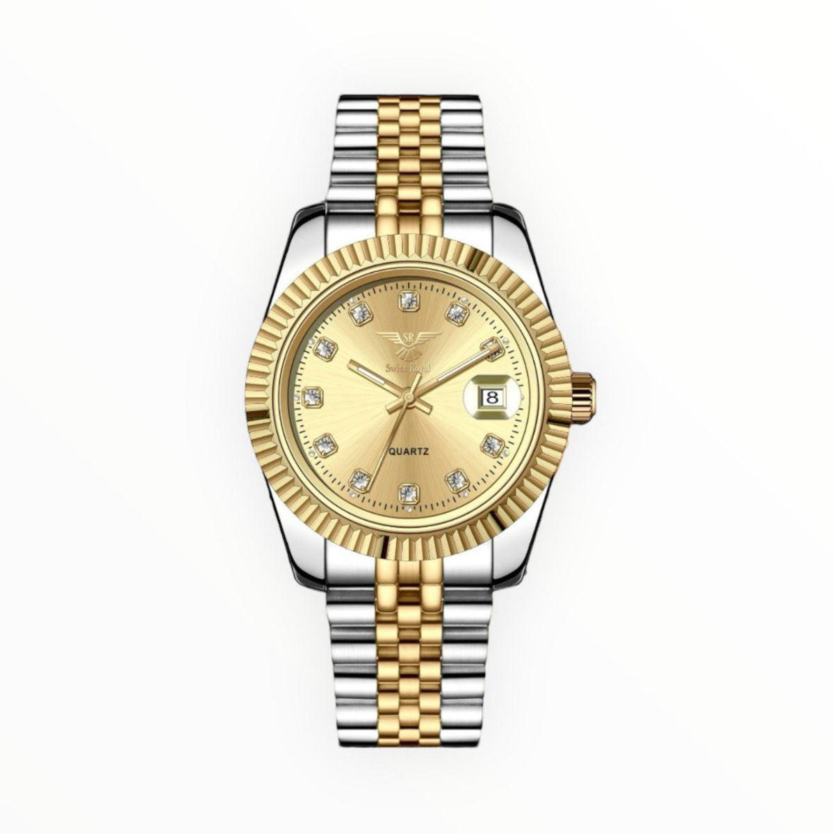 Sliver Gold Case With Gold Dial Women