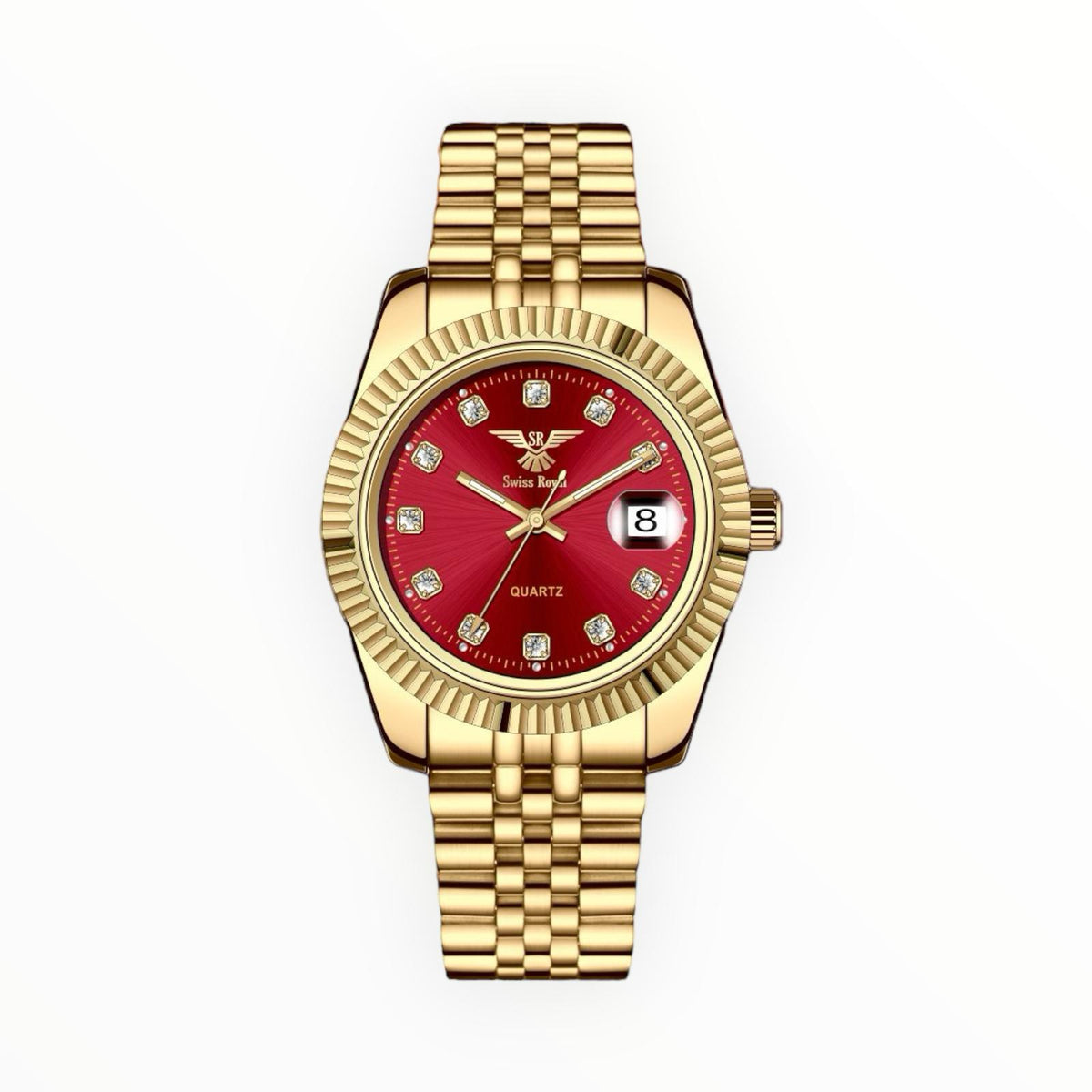 Gold Case With Red Velvet Dial Women