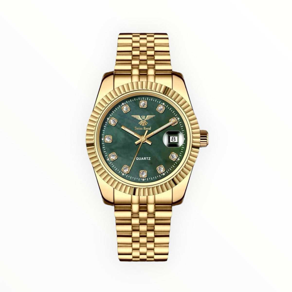 Gold Case With Pearl Green Dial Women