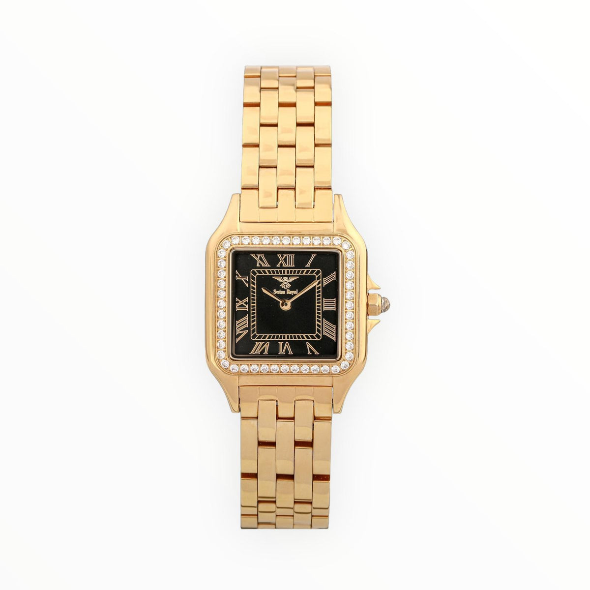 Gold Case With Black Dial (Crystal Bezel)