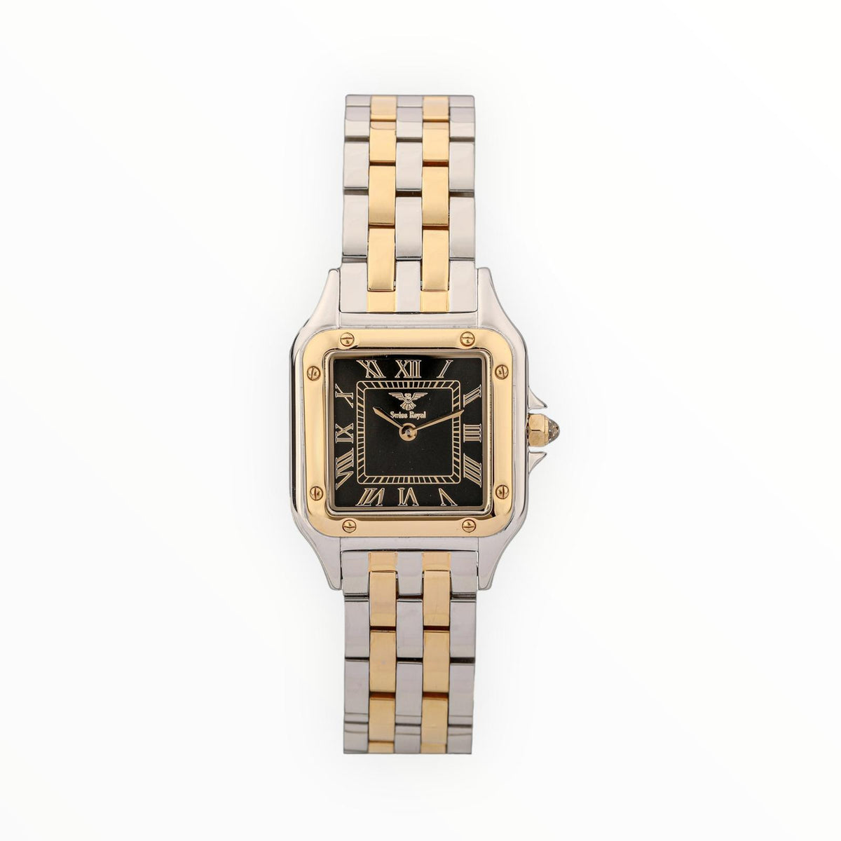 Sliver Gold Case With Black Dial