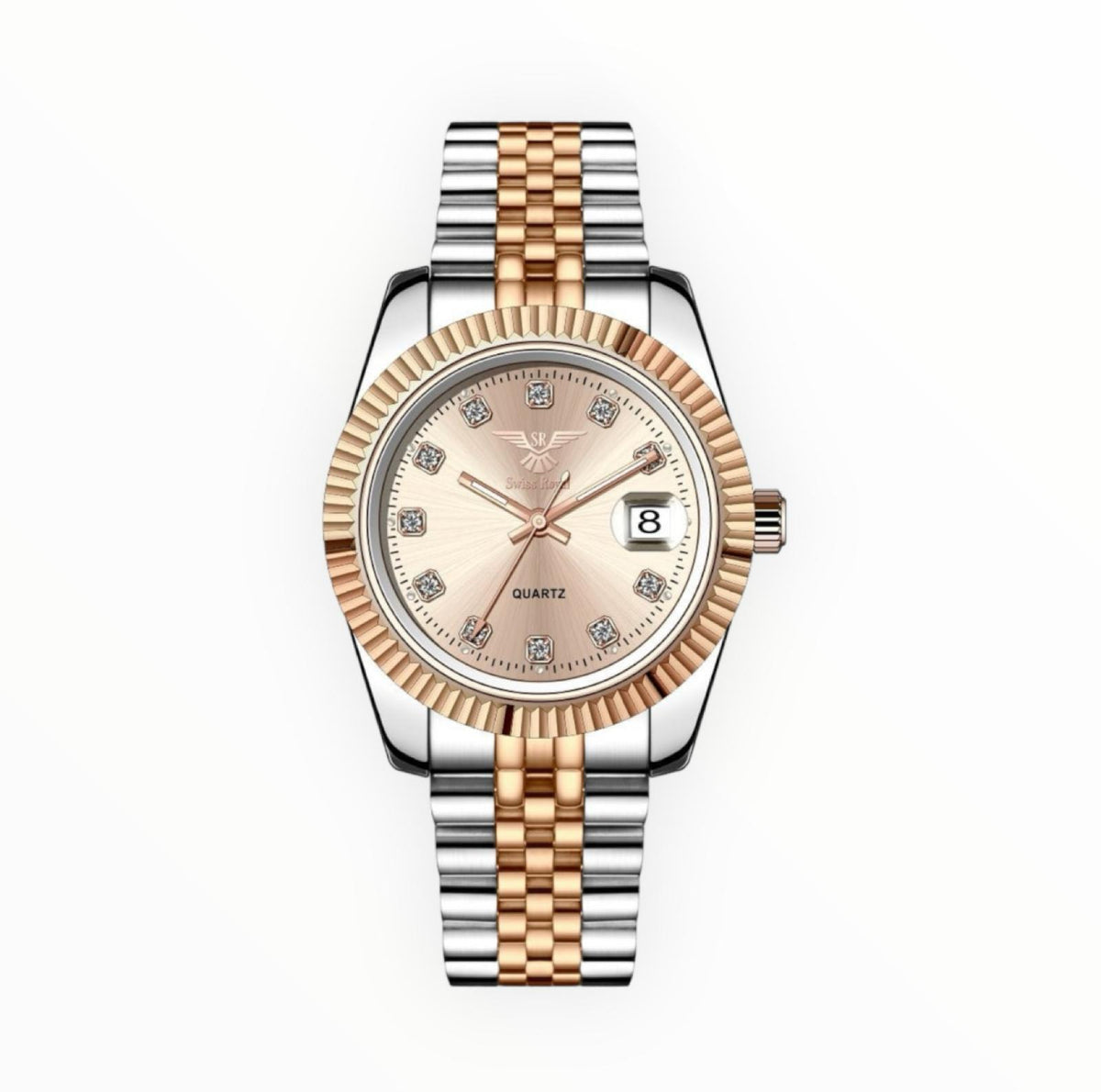 Sliver Rose Gold Case With Rose Gold Dial Women