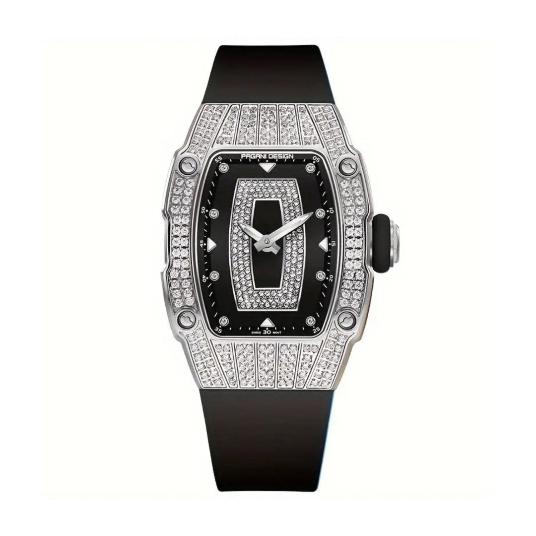 Silver Black Women Watch