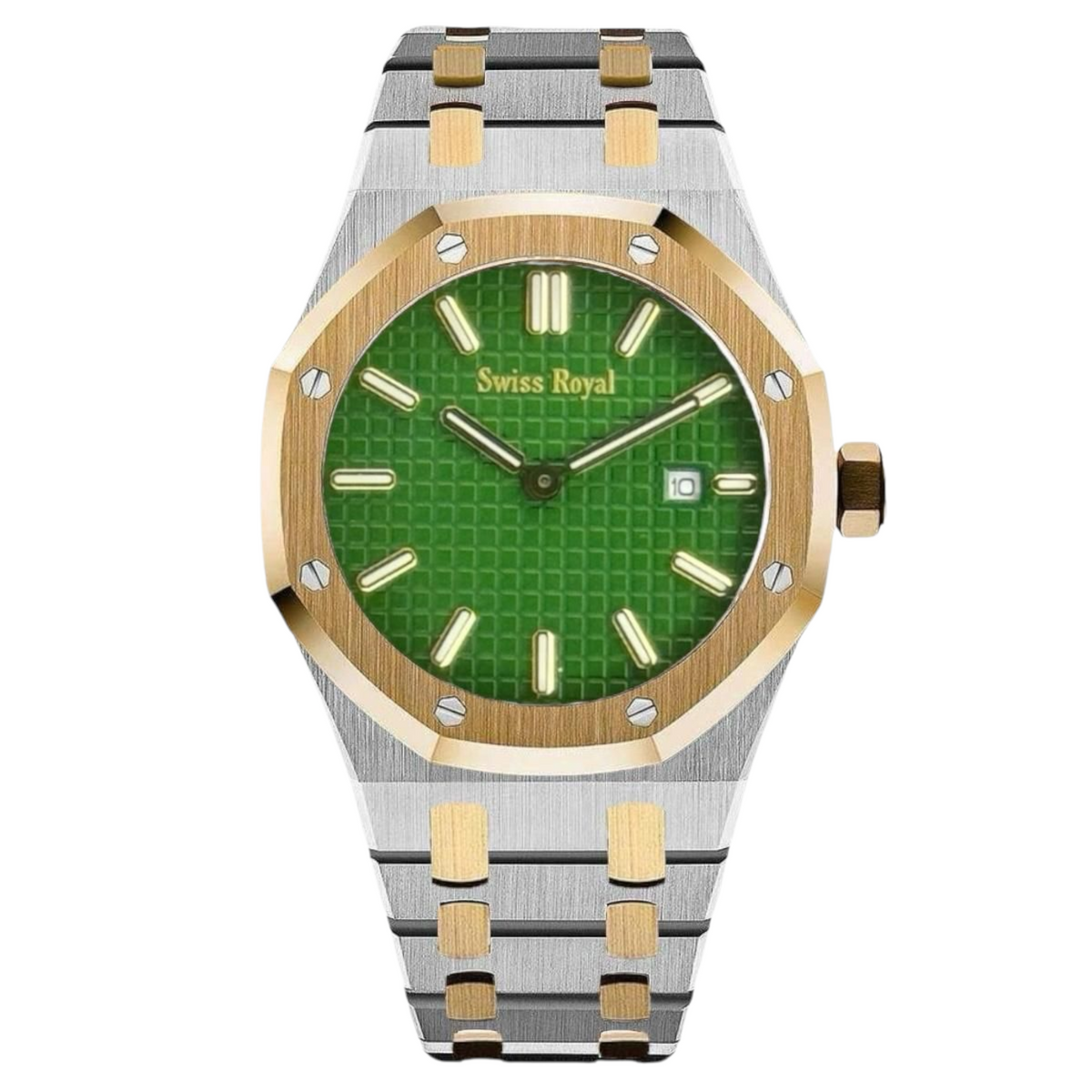 Signature - Silver Gold Case with Green Dial