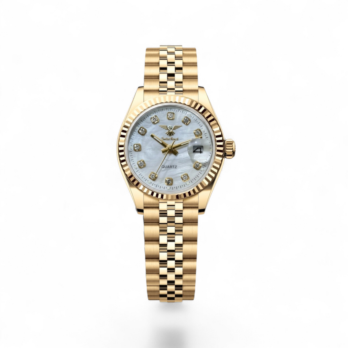 Gold Case With Pearl White Dial Women