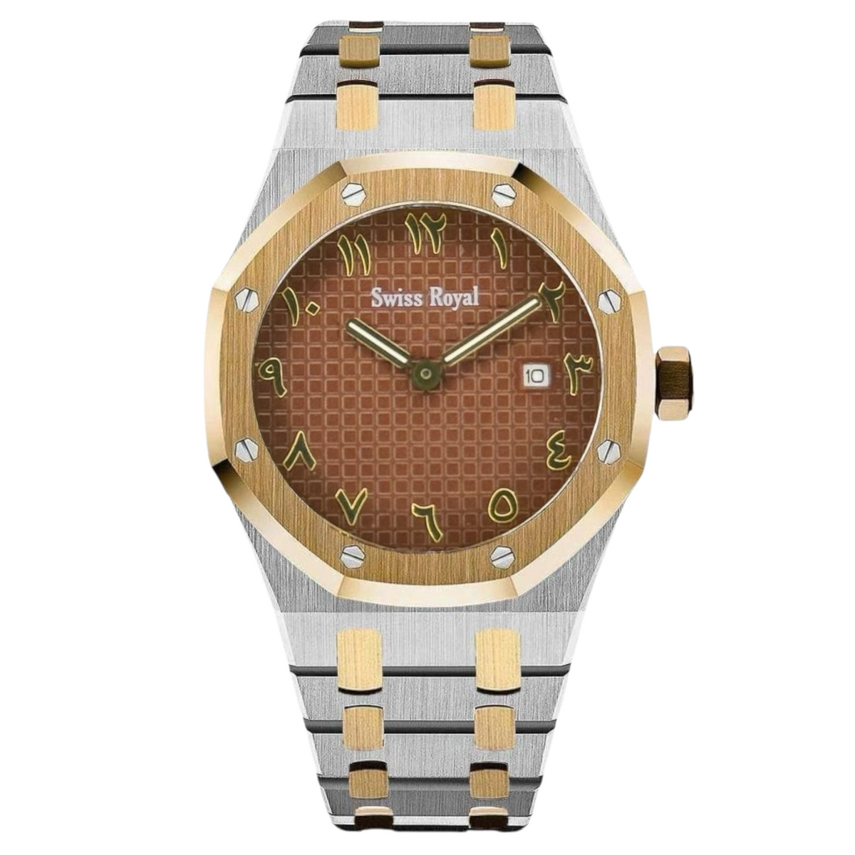 Signature - Silver Gold Case with Arabic Brown Dial